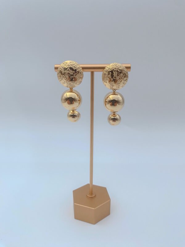 Arete Bronce Media Perla 24K - Imagen 2