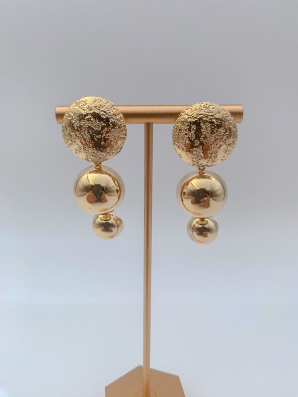 Arete Bronce Media Perla 24K