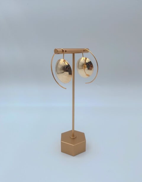 Arete Bronce Tapa Tipo Candonga Baño 24K