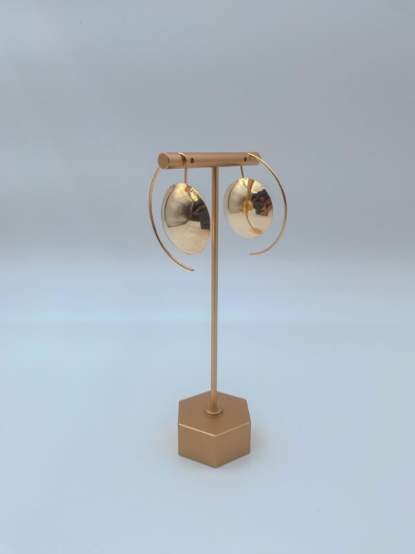 Arete Bronce Tapa Tipo Candonga Baño 24K