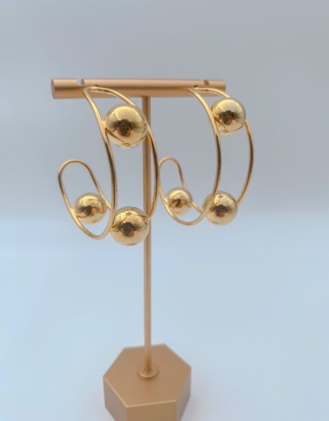 Arete Bronce Candonga Baño 24K