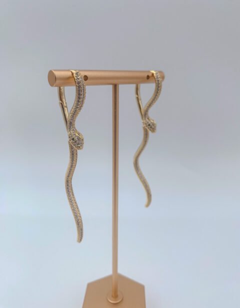 Aretes Rodio Serpiente