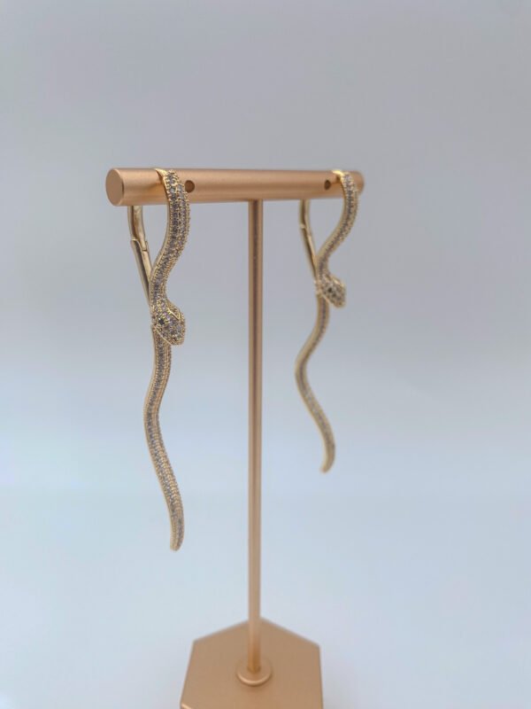 Aretes Rodio Serpiente