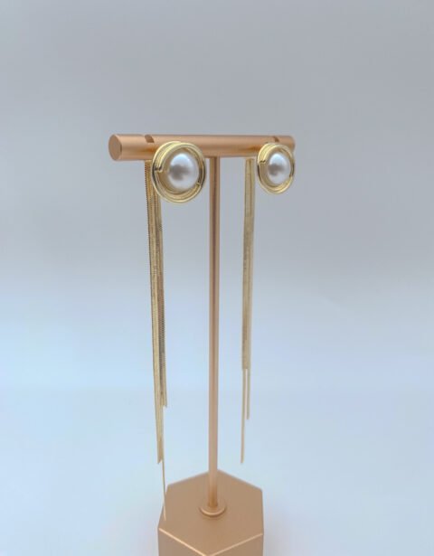 Arete Rodio Perlas Blancas