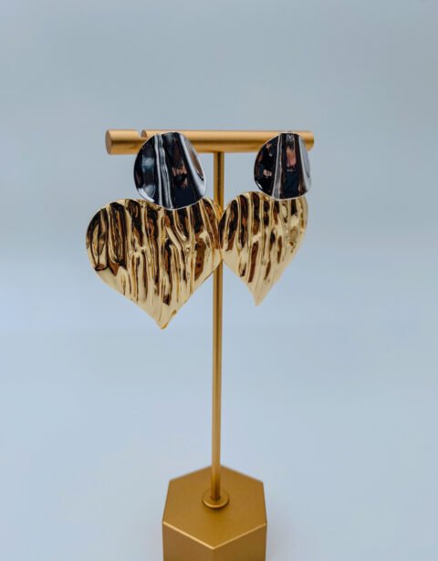 Aretes Rodio Corazón 2 Oros