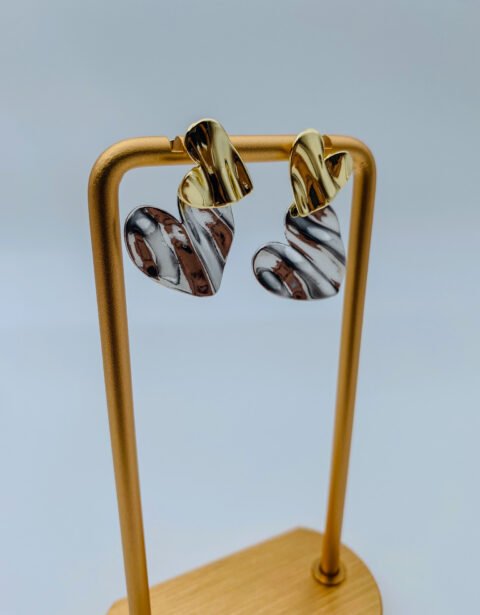 Arete Rodio Corazón Pequeño 2 Oros