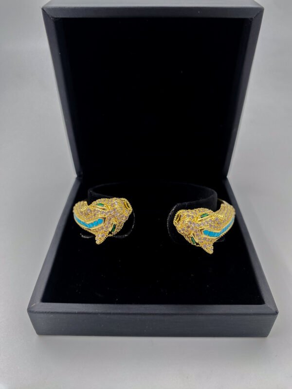Brazalete Rodinado Tigre Piedras Dorado