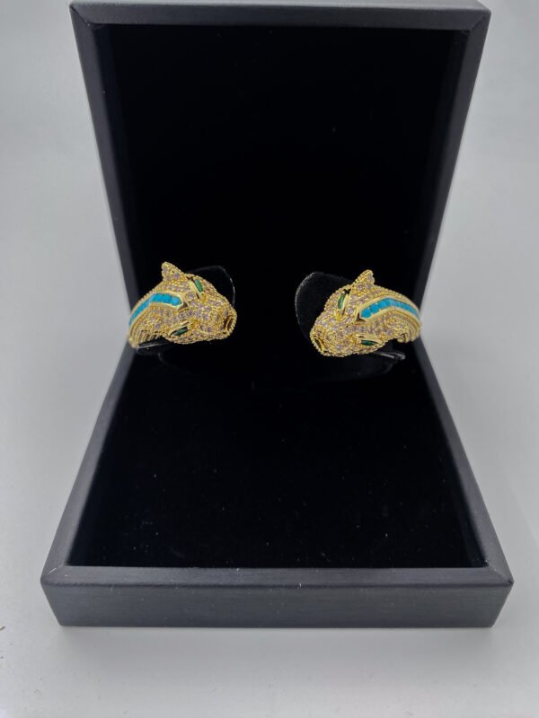 Brazalete Rodinado Tigre Piedras Dorado - Imagen 2