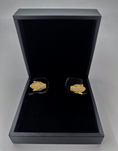 Brazalete Rodinado Tigre Piedras Dorado Pequeño