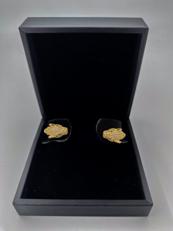 Brazalete Rodinado Tigre Piedras Dorado Pequeño