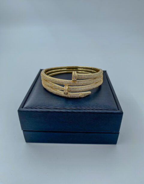 Brazalete Rodinado Tipo Clavo Doble Cartier
