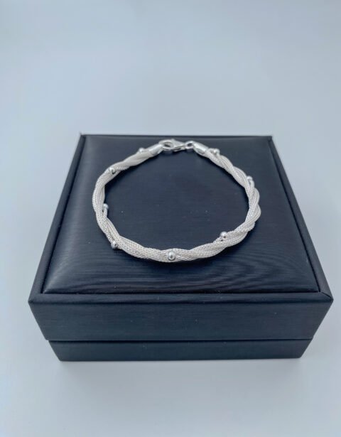 Pulsera plata trenzada