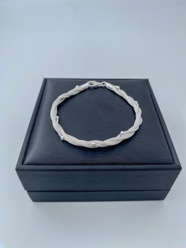 Pulsera plata trenzada