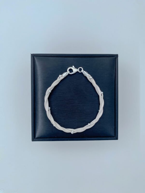 Pulsera plata trenzada - Imagen 2