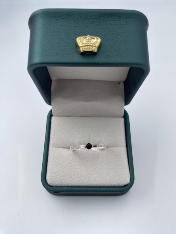 Anillo plata circonia negra