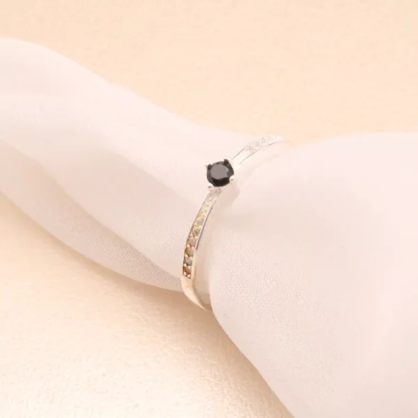 Anillo plata circonia negra - Imagen 2